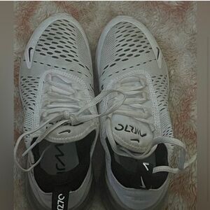 Nike White and Black Sneakers with Mesh Design